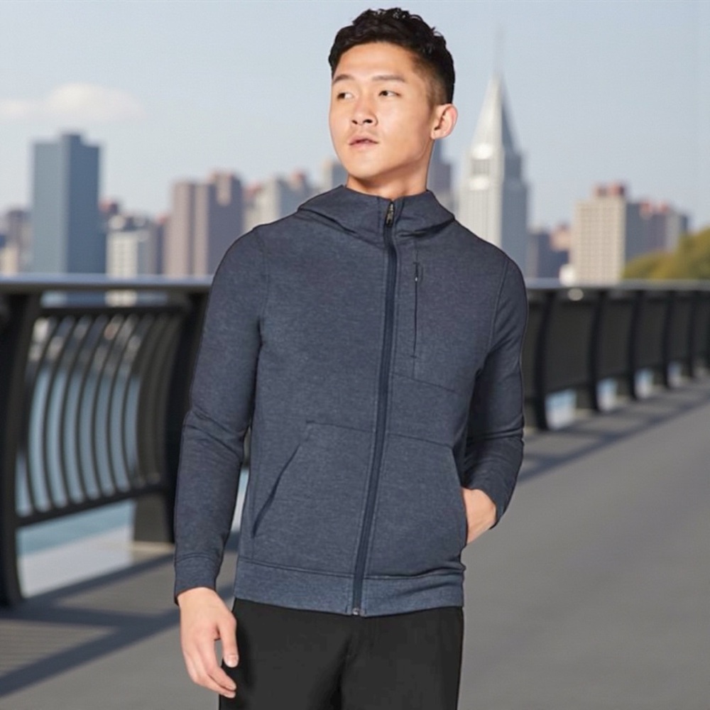 Lululemon City Sweat Zip Hoodie in Heathered True Navy Sz L